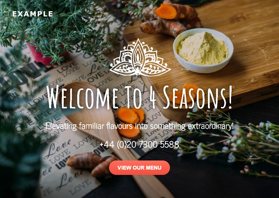 Screenshot shows how the online food booking system will look on a Restaurant page